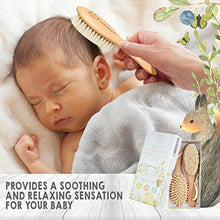 Load image into Gallery viewer, Baby Hair Brush and Comb Set for Newborn - Natural Wooden Hairbrush with Soft Goat Bristles for Cradle Cap - Perfect Scalp Grooming Product for Infant, Toddler, Kids - Baby Registry (Oval, Walnut)
