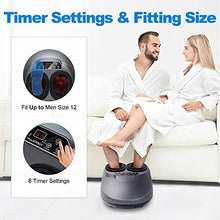 Load image into Gallery viewer, Foot Massager with Heat, MUJERBAY Shiatsu Foot Massager Machine, Full-Cover Air Compression Deep Kneading Foot Massager, for Plantar Fasciitis Feet Massager, Fit Up to Size 12 masajeador de pies
