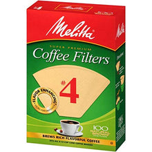 Load image into Gallery viewer, Melitta #4 Cone Coffee Filters, Natural Brown, 100 Count
