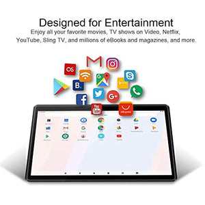 Android Tablet Pritom 10 inch Android 9.0 OS Tablet, 2GB RAM, 32GB ROM, Quad Core Processor, HD IPS Screen, 2.0 Front + 8.0 MP Rear Camera, Wi-Fi, Bluetooth - Tablet PC(Black)
