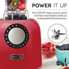 Load image into Gallery viewer, Dash Chef Series Deluxe 64 oz Blender with Stainless Steel Blades, Digital Display + USB Charging for Coffee Drinks, Fondue, Frozen Cocktails, Nut Butter, Soup, Smoothies &amp; More, 1400-Watt – Red

