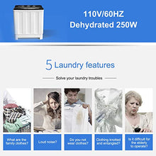 Load image into Gallery viewer, Compact Twin Tub Portable Mini Washing Machine 24lbs Capacity, Washer(16.5lbs)&amp;Spiner(7.5lbs)/Built-in Drain Pump/Semi-Automatic (White&amp;Black)
