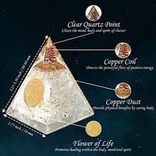 Load image into Gallery viewer, Orgone Pyramid | Selenite Orgonite Pyramid for Peace, Calm &amp; Positive Energy | Healing Crystal Gemstone Pyramid | Orgone Pyramid Crystal - Handmade In India

