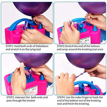 Load image into Gallery viewer, PCFING Electric Air Balloon Pump and Balloon Tying Tool in One, Portable Dual Nozzle Electric Balloon Blower Air Pump Balloons Inflator with Tying Tool on Pump for Decoration, Party and Save Time
