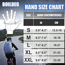 Load image into Gallery viewer, boildeg Cycling Gloves Mountain Bike Gloves MTB Gloves Bicycle Dirt Bike Gloves for Men Women Full Finger Touch Screen Biking Gloves Anti-Slip Shock-Absorbing Gel Pad Workout Gloves (Black, M)
