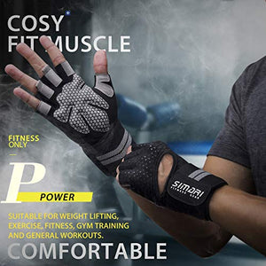 SIMARI Workout Gloves Men Women Full Finger Weight Lifting Gloves with Wrist Support for Gym Exercise Fitness Training Lifts Made of Microfiber and Spandex Fiber SMRG902