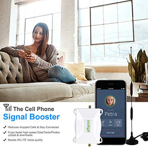 AT&T Cell Phone Signal Booster Amplifier 4G LTE Band12/17 700Mhz US Cellular T-Mobile AT&T Cell Phone Booster ATT Cell Signal Booster Mobile Signal Booster with Antennas Kit for Home Boost Data+Voice