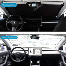Load image into Gallery viewer, Chirano Front Windshield Sunshade &amp; Lifting Jack Pad Specially Designed for Tesla Model 3/ Model Y
