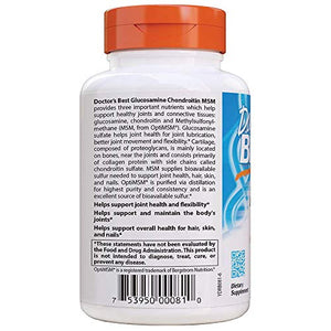 Doctor's Best Glucosamine Chondroitin Msm with OptiMSM Capsules, Supports Healthy Joint Structure, Function & Comfort, Non-GMO, Gluten Free, Soy Free, 240 Count (Pack of 1)