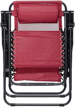 Load image into Gallery viewer, AmazonBasics Outdoor Zero Gravity Lounge Folding Chair, Burgundy
