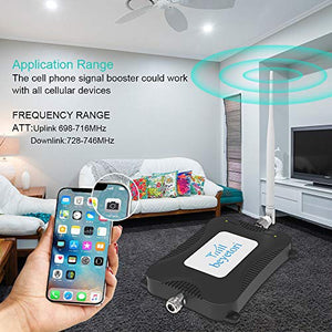 Home Cell Phone Signal Booster Band 12/13/17, LTE 4G Signal Booster Verizon 700Mh Mobile Phone Signal Repeater Amplifier ATT Signal Booster Coverage up to 2000 sq.ft