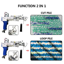 Load image into Gallery viewer, BLBO Tufting Gun,Cut Pile and Loop Pile 2in1 Dual-Use rug gun rug making kit,Embroidery Machine punch needle kit DIY Efficient Hand-Held Knitting Machine 5-45 Stitches/Sec(Tufting Gun kit Adjustable)
