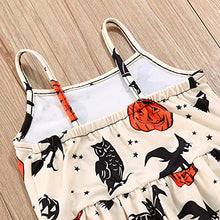 Load image into Gallery viewer, Halloween Toddler Girls' Sleeveless Jumpsuits Rompers with Pocket Cute Pumpkin Cat Ghost Harem Pants Outfits 1-6 Years
