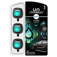 Load image into Gallery viewer, Febreze Unstopables Car Air Freshener, Unstopables Fresh Scent, Odor Eliminator for Strong Odor Car Vent Clips, .07 Fl Oz (3 Count)
