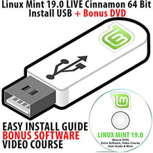 Load image into Gallery viewer, Linux Mint 19.0 LIVE Cinnamon Install USB 16Gb Bootable with Persistence 64 Bit Operating System + Bonus Software &amp; Linux Course DVD Disk
