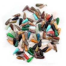 Load image into Gallery viewer, Healing Stone Pendant 24pcs Oval Long Tears Water Drop Chakra Charm Semi-Precious Gemstone Rock Crystal Quartz Stone Pendants for Necklace Jewelry Making
