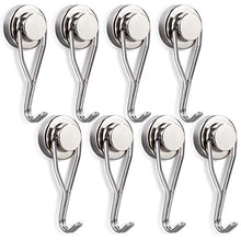 Load image into Gallery viewer, Swivel Swing Magnetic Hook New Upgraded, 40LB（8pack） Refrigerator Magnetic Hooks ,Strong Neodymium Magnet Hook, Perfect for Refrigerator and Other Magnetic Surfaces,62mm(2.44In) in Length
