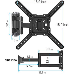 MOUNTUP TV Wall Mounts TV Bracket for Most 26-55 Inches TVs, Full Motion TV Wall Mount with Swivel and Extend 17.7 Inch, TV Mount with Swivel Articulating Arm, Max VESA 400x400mm, MU0009