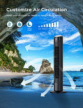Load image into Gallery viewer, Tower Fan, Dreo 90° Oscillating Fans with Remote, Quiet Cooling,12 Modes, 12H Timer, Space-Saving, LED Display with Touch Control, 40” Portable Floor Bladeless Fan for Bedroom Living Rooms Office
