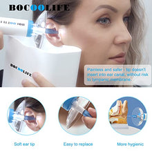 Load image into Gallery viewer, BOCOOLIFE Electric Earwax Removal Ear Irrigation System - Electric Ear Irrigation Kit Ear Cleaner Ear Wax Washer Safe and Easy Ear Cleaning with 4 Pressure Levels, 5 Disposable Tips &amp; Ear Catch Basin
