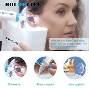 BOCOOLIFE Electric Earwax Removal Ear Irrigation System - Electric Ear Irrigation Kit Ear Cleaner Ear Wax Washer Safe and Easy Ear Cleaning with 4 Pressure Levels, 5 Disposable Tips & Ear Catch Basin