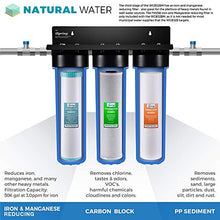 Load image into Gallery viewer, iSpring WGB32BM 3-Stage Whole House Water Filtration System w/ 20-Inch Sediment, Carbon Block, and Iron &amp; Manganese Reducing Filter
