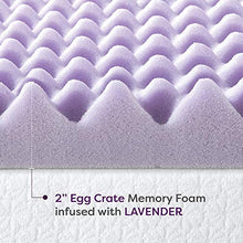 Load image into Gallery viewer, Best Price Mattress 2 Inch Egg Crate Memory Foam Mattress Topper with Soothing Lavender Infusion, CertiPUR-US Certified, Twin XL
