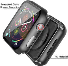 Load image into Gallery viewer, Misxi 2 Pack Hard PC Case with Tempered Glass Screen Protector Compatible with Apple Watch Series 6 SE Series 5 Series 4 44mm, Black
