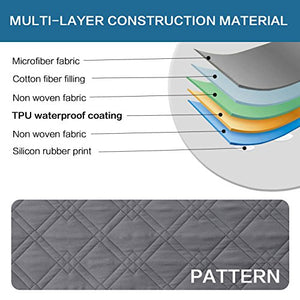 H.VERSAILTEX 100% Waterproof Sofa Protector Cover Couch Covers for Dogs / Pets | Sofa Covers for 3 Cushion Couch Leather Sofa Slipcovers with Non Slip Backing (Seat Width 68", Grey)
