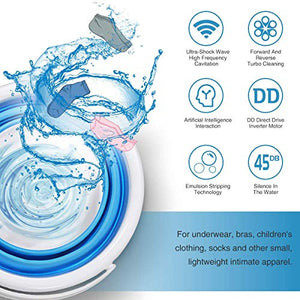 Portable washing machine,Mini Tub Washing Machine With Foldable, Personal Rotating Ultrasonic Turbines Washer USB Powered Convenient Laundry for Camping Apartments Dorms RV Business Travel (01)