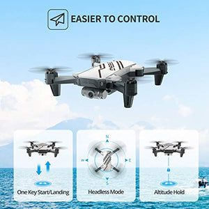 DEERC D20 Mini Drone for Kids with 720P HD FPV Camera Remote Control Toys Gifts for Boys Girls with Altitude Hold, Headless Mode, One Key Start Speed Adjustment, 3D Flips 2 Batteries, Silver