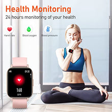Load image into Gallery viewer, Smart Watch for Women (Answer/Make Calls),1.69" HD Full Touch Screen Bluetooth Smartwatch for Android and iOS Phones Compatible IP67 Waterproof Fitness Tracker with Heart Rate Monitor (Pink)
