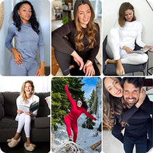 Load image into Gallery viewer, Thermajane Long Johns Thermal Underwear for Women Fleece Lined Base Layer Pajama Set Cold Weather (X-Large, Grey)
