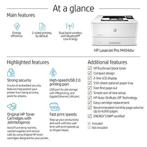 HP LaserJet Pro M404dw Monochrome Wireless Laser Printer with Double-Sided Printing, Works with Alexa (W1A56A)
