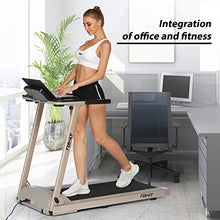 Load image into Gallery viewer, FUNMILY Treadmill, 2.25HP Treadmills for Home with Table &amp; Bluetooth Speaker &amp; Large LCD Monitor, Zero Installation Electric Walking Jogging Machine for Home/Office Use (Gray)
