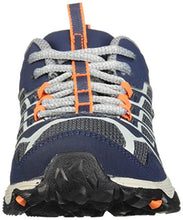 Load image into Gallery viewer, Merrell Unisex-Kid's Moab FST Low WTRPF Hiking Shoe, Navy/Grey/Orange, 2 M US Little Kid
