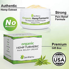 Load image into Gallery viewer, Organic Hemp Pain Relief Cream Large (4 oz) Value Size by ZenRenu - MSM Turmeric Arnica - Made in USA Premium Hemp Extract &amp; Hemp Oil for Pain Relief
