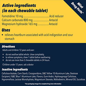 Pepcid Complete Acid Reducer + Antacid Chewable Tablets, Heartburn Relief, Mint, 50 ct