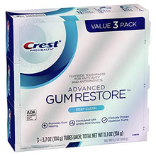 Load image into Gallery viewer, Crest Pro-Health Advanced Gum Restore Toothpaste, Deep Clean 3.7 Oz (Pack of 3)
