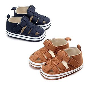 Sawimlgy Baby Girls Boys Sandals Summer Flower Dress Shoe Canvas Sneaker Soft Sole PU Leather Infant Toddler First Walkers Cribing Shoes