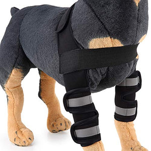 Alician 1 Pair Dogs Care Kneepad Leggings Pet Protector Surgery Injury Protective Cover  Blue S