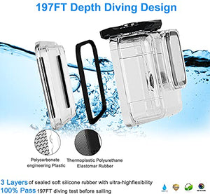 FitStill 60M Waterproof Case for GoPro Hero 10 Black/Hero 9 Black, Protective Underwater Dive Housing Shell with Bracket Accessories for Go Pro Hero10 Hero9 Action Camera