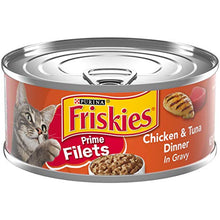 Load image into Gallery viewer, Purina Friskies Gravy Wet Cat Food, Prime Filets Chicken &amp; Tuna Dinner in Gravy - (24) 5.5 oz. Cans
