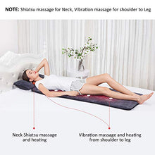 Load image into Gallery viewer, Comfier Massage Mat, Full Body Heating Massage Pad with Movable Shiatsu Neck Massage Pillow, 10 Vibrating Motors &amp; 4 Heating Pad, Neck,Shoulder Back Massager
