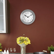 Load image into Gallery viewer, Equity by La Crosse 29007 Outdoor Thermometer &amp; Humdity Wall Clock, 8", Metallic Silver
