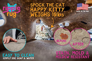 SnugglyCat The Ripple Rug - Made in USA - Cat Activity Play Mat - Insulated Base Keeps Kitty Warm - Fun Interactive Play - Training - Scratching - Bed Mat
