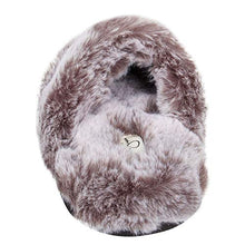 Load image into Gallery viewer, Jessica Simpson Women's Comfy Faux Fur House Slipper Scuff Memory Foam Slip on Anti-Skid Sole, Black, Small
