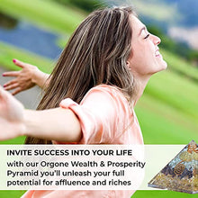 Load image into Gallery viewer, Orgonite Crystal Triple Money Pyramid Energy Generator Promotes Wealth and Prosperity with Green Aventurine, Red Garnet and Citrine – Attract Money and Success with Lucky Orgone Crystals
