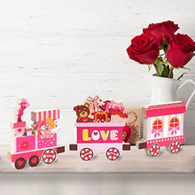 Load image into Gallery viewer,  3 Pieces Valentine Centerpiece Decorations Love Express Train Wooden Table Decorations Wedding Anniversary Centerpiece Signs
