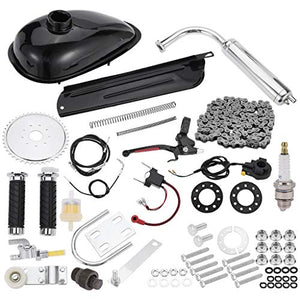 100cc Bicycle Engine kit, 2 Stroke Motorized Bike Kit Petrol Gas Engine Kit, Turn Your Pedal Bike Into an Electric Bike (Silver)